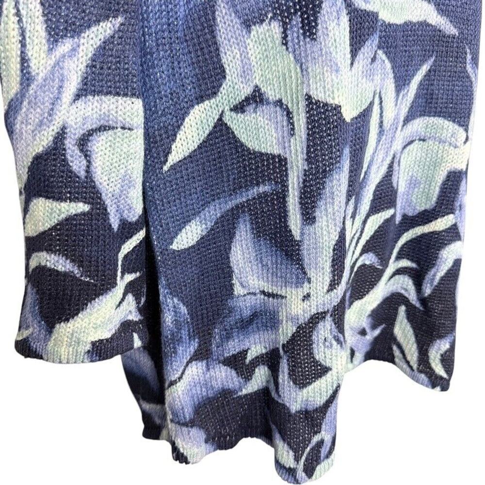 Chico's Blue Floral Print Lightweight Sweater Top - Picture 2 of 15